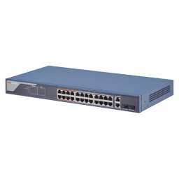 Switch PoE Hikvision cu 24 porturi Fast Ethernet si uplink Gigabit Smart