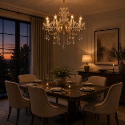 Candelabru din Cristal PSE Supremo, 12xE14, D88 cm, Auriu, Inaltime Reglabila