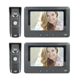 Pachet 2 bucati videointerfon PNI DF930 cu ecran LCD 7 inch, negru