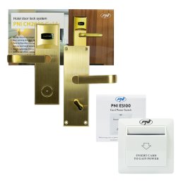 Pachet yala hoteliera PNI CH2000L Gold cu întrerupator card PNI ES100