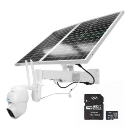 Camera de supraveghere PNI IP60 Live PTZ 4G cu panou solar si card 128GB