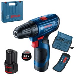 Masina de gaurit si insurubat Bosch GSR 120, 2 acumulatori Li-Ion, 2Ah, 30Nm, Valiza, Set 23 accesorii
