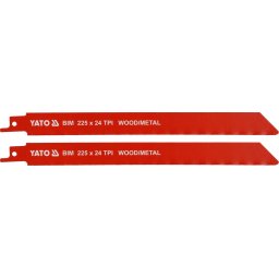 Set 2 lame pentru ferastrau sabie YT-33934, 225mm, 24TPI, lemn/metal