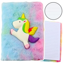 Accesorii birotica Caiet de pluș căptușit cu unicorn 3D colorat