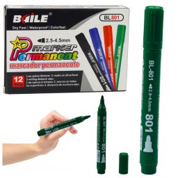 Accesorii birotica Marker permanent, rezistent la apă, verde, 2,5-4,5 mm