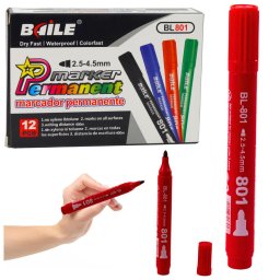 Accesorii birotica Marker permanent, rezistent la apă, roșu, 2,5-4,5 mm