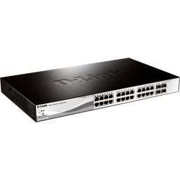 SWITCH D-LINK SMART 24 porturi Gigabit + 4 porturi Combo SFP, carcasa metalica, rackabil, "DGS-1210-28" (timbru verde 2 lei)