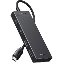 HUB extern Ugreen, "CM416" porturi USB: USB 3.1 x 2, USB Type-C x 2, conectare prin USB Type-C, material ABS, lungime 25 cm, negru, "35583" (timbru verde 0.8 lei) - 6941876235834