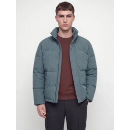 Jack & Jones Geaca barbati, PUFFER, cu guler inalt, JJESOHO, Gri albastrui (SELECTATI MARIMEA: L)