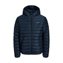Jack & Jones Plus Jacheta barbati big sizes, PUFFER, cu gluga, JJELVIS, Bleumarin inchis (SELECTATI MARIMEA: 4XL)