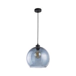 Lustră pe cablu CUBUS 1xE27/60W/230V albastră