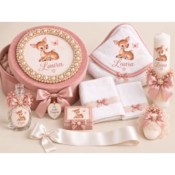 Trusou botez fetite cu Caprioara Pink