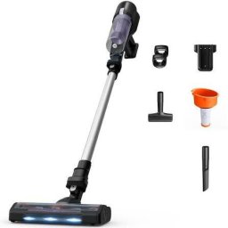 Aspirator Vertical Rowenta X-Pert 5.80 RH5A31E0 150 W 18.5V Autonomie 40 Minute Filtrare 99.9% Recipient 0.44 L Perie Cu LED Panou Digital Greutate Redusa Violet & Argintiu