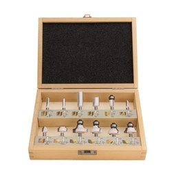 Makita - D-57065 - Set cutite frezat, tija 6 mm, ambalaj lemn, 12 bucati