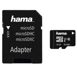 Card memorie microSDHC 16GB Class 10 UHS-I 80MB/s + Adapter/Mobile