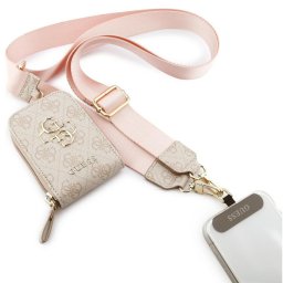 Șnur telefon Guess cu cu Fermoar - 4G Metal Logo, Universal – Roz