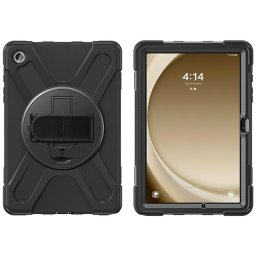 Husa Husă robustă cu suport 4smarts Rugged husă Grip pentru Samsung Galaxy Tab S10 Lite / S10 FE / S9 FE / S9 / S8 / S7 negru