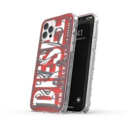 Husa Diesel Snap Case Clear AOP iPhone 12 ProMax czerwono-gri/red-grey 42568