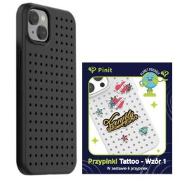 Husa Zestaw Etui Pinit Dynamic + Tattoo PiniPhone 14 Plus / 15 Plus 6.7" czarny/black wzór 1