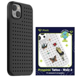Husa Zestaw Etui Pinit Dynamic + Tattoo PiniPhone 14 Plus / 15 Plus 6.7" czarny/black wzór 2