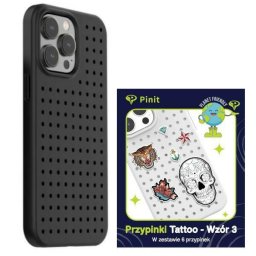 Husa Zestaw Etui Pinit Dynamic + Tattoo PiniPhone 14 Pro 6.1" czarny/black wzór 3