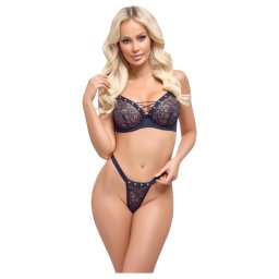Cottelli Party - set lenjerie cu sutien tip corset - negru - 85C/L