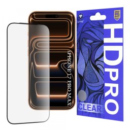 Folie de protectie Ecran Lito HD Pro Clear pentru Apple iPhone 18 Pro Max / 17 Pro Max, Sticla Securizata, Full Glue, Neagra