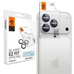 Folie de protectie Camera Spate Spigen GlastR EZ FIT Optik Pro pentru Apple iPhone 18 Pro / 18 Pro Max, Sticla Securizata, Set 2 bucati, Bleu AGL12045