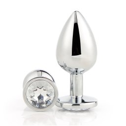 SuperLove Anal Jewel Silver-Clear Medium
