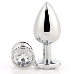 SuperLove Anal Jewel Silver-Clear Large