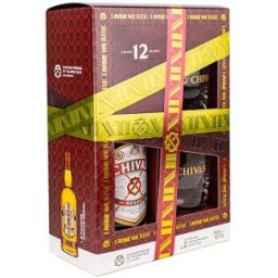 Set 2 x Whisky Chivas Regal, Vechime 12 Ani, Alcool 40%, 2 Pahare, 0.7 l