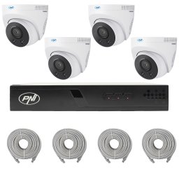 Sistem supraveghere video PNI House IP710J cu 4 camere 5MP si cabluri incluse