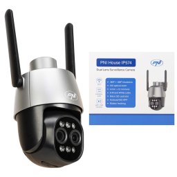 Camera de supraveghere WiFi PNI House IP574 PTZ Dual Lens 8MP IP65