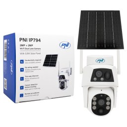 Camera de supraveghere WiFi PNI IP794 PTZ cu panou solar 5.5W si baterie 8000mAh