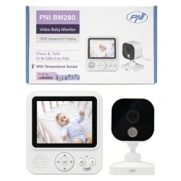 Baby monitor video PNI BM280 cu ecran 2.8 inch, VOX si senzor temperatura