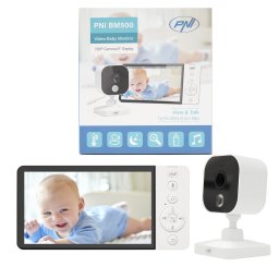 Baby monitor video PNI BM500 cu ecran de 5 inch, VOX si vedere nocturna