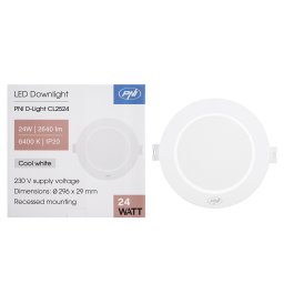 Spot LED incastrat rotund PNI D-Light CL2524 24W, 6400K, 2640 lm