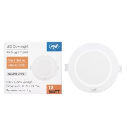 Spot LED incastrat PNI D-Light CL2512, 12W, rotund, 4200K, 1320 lm