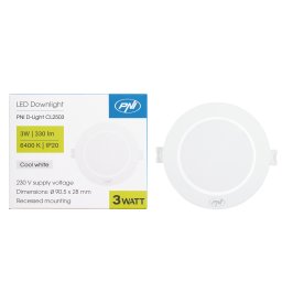 Spot LED incastrabil rotund PNI D-Light CL2503 3W, 6400K, 330 lm