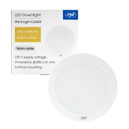 Plafoniera LED PNI D-Light CL2424, 24W, 2640 lm, lumina calda, 29 cm