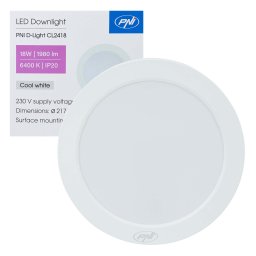 Plafoniera LED PNI D-Light CL2418 18W, rotunda, 21,7 cm, lumina rece