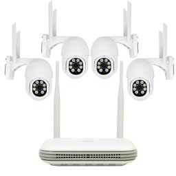Kit supraveghere video WiFi PNI House WIFI800 cu 4 camere 8MP 4K IP65