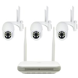 Kit supraveghere video wireless PNI House WiFi800 cu 3 camere 8MP 4K IP65