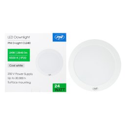 Plafoniera LED PNI D-Light CL240 24W, rotunda, 29 cm, 6500K
