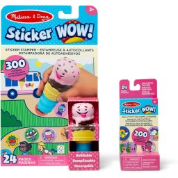 Set creativ cu autocolante si stampila Melissa & Doug Sticker Wow Inghetata