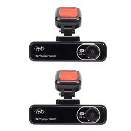 Pachet 2 camere auto DVR PNI Voyager S2600 WiFi 4K Ultra HD cu GPS