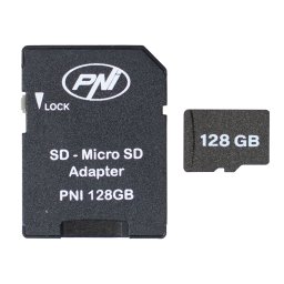 Card de memorie microSD PNI 128GB cu adaptor SD, Class 10, V30, 80 MB/s