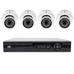 Kit supraveghere video PNI House AHD880 cu 4 camere 5MP exterior IP66