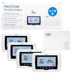 Termostat inteligent WiFi PNI CT440 wireless pentru 4 zone, Tuya Smart