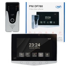 Videointerfon PNI DF780 cu monitor 7 inch Full HD, IP65, control 2 porti